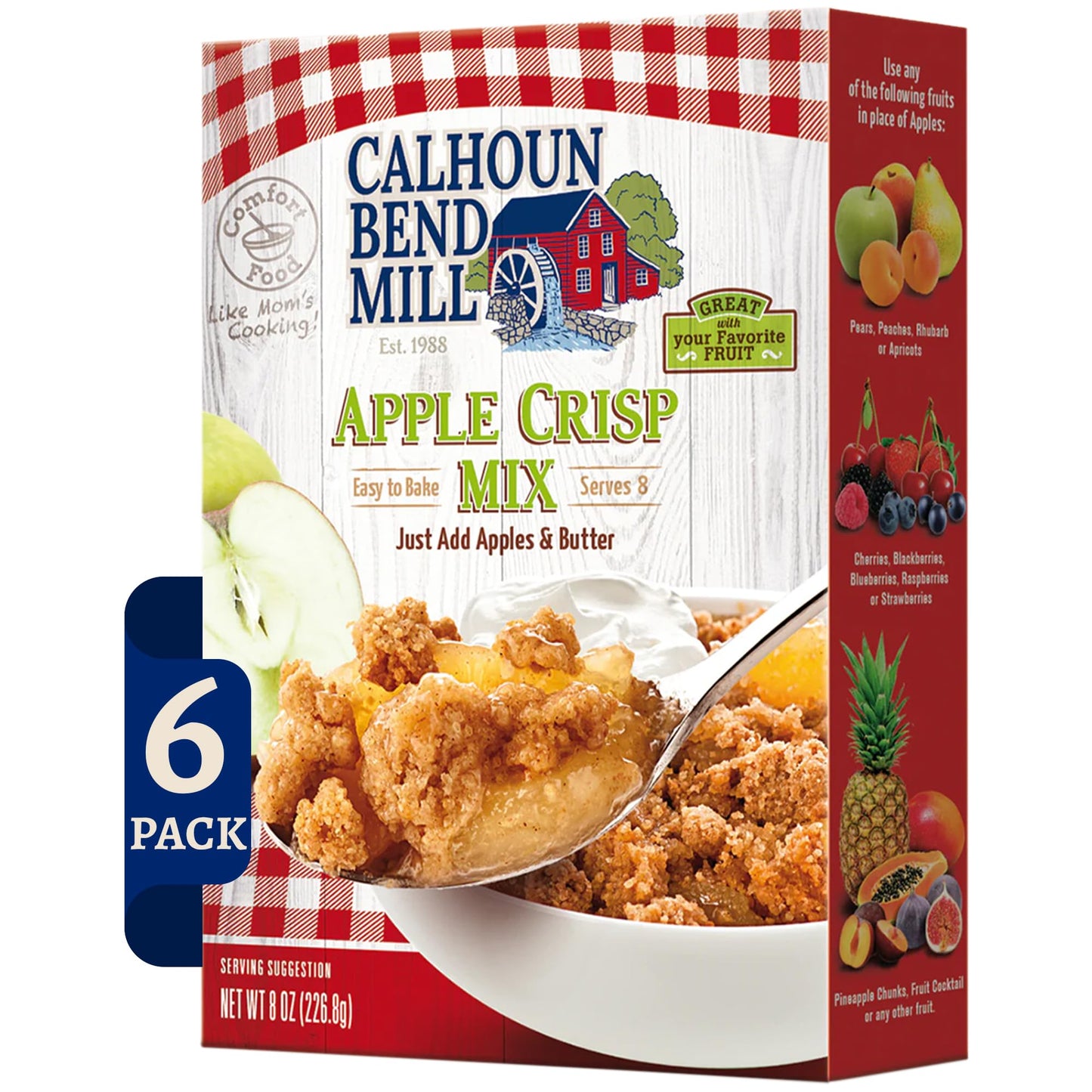 Calhoun Bend Mill Apple Crisp Mix | Easy Fall Dessert for Apples, Peaches, Berries | Perfect w/Apple Pie Filling or Fruit Mix |