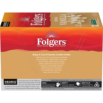 Folgers French Vanilla Flavored Coffee, 72 Keurig K-Cup Pods (Packaging May Vary)
