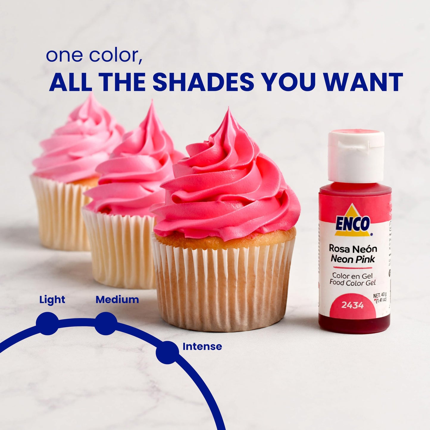 Enco Food Coloring Gel Neon Pink 1.41 Oz (40G) Concentrated, Vegan