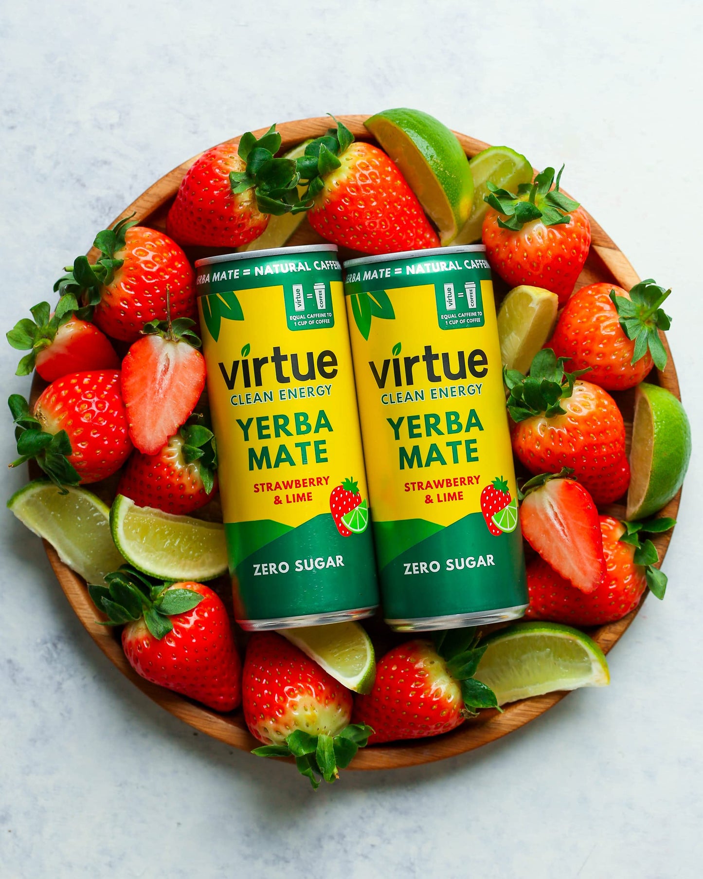 Virtue Yerba Mate, Strawberry & Lime - Natural Energy Drink - Sugar Free, Zero Calories, 8.4 oz (Pack of 12)