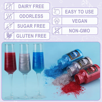 Silver Edible Glitter - 30 Grams 100% Edible Glitter for Drinks, Cake Decorating Supplies, Cookie Decorating Supplies, Strawberr