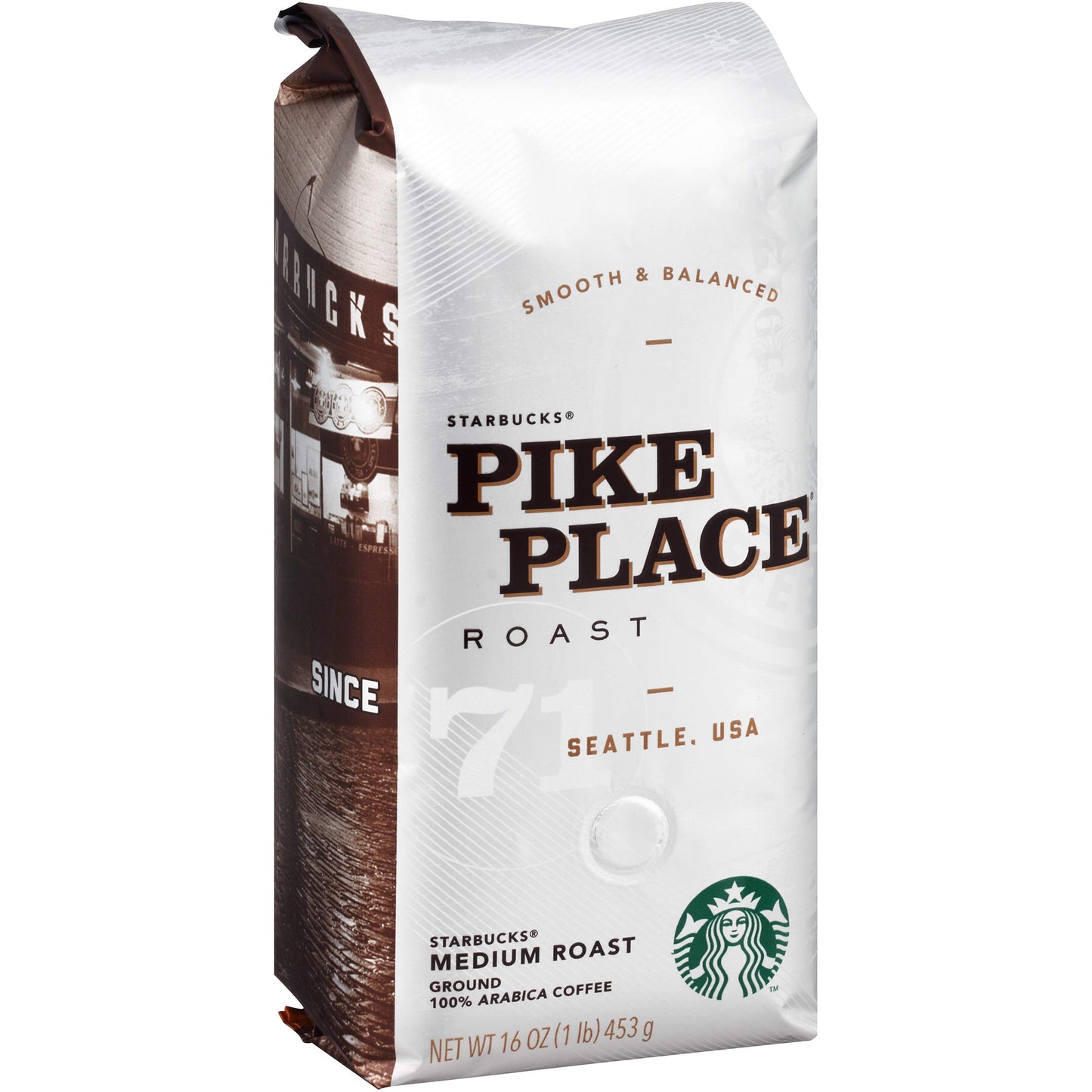Starbucks Pike Place Roast Ground Coffee, Pike Place, 16 Oz, Pack Of 6