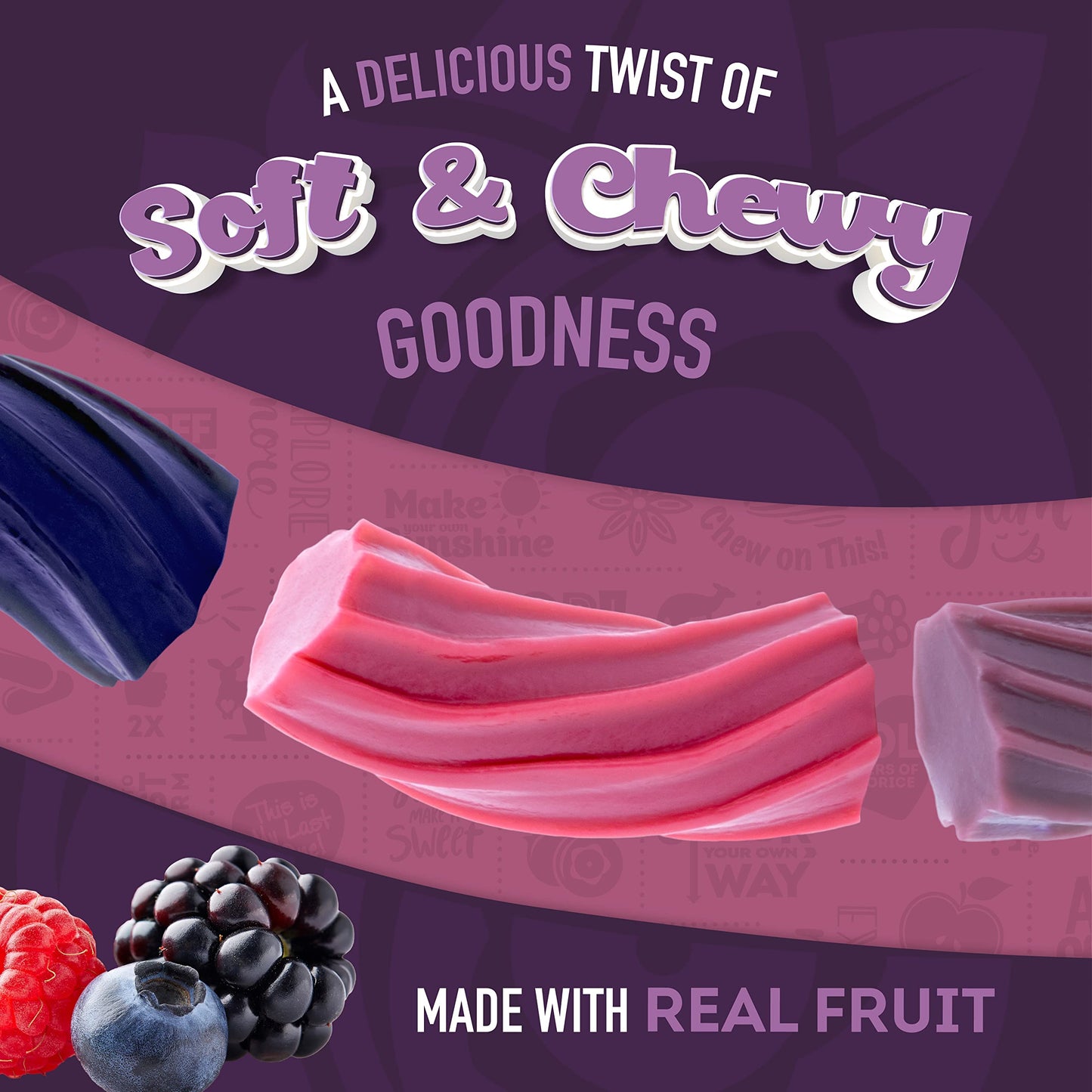 Wiley Wallaby 10 Ounce Blasted Berry Gourmet Australian Style Soft & Chewy Licorice Candy Twists