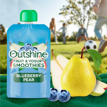 Outshine Fruit & Yogurt Smoothie Blueberry Pear, 4-Pack Of 3.5Oz Fruit & Yogurt Pouches