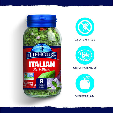 Litehouse Freeze Dried Italian Herb Blend - Substitute For Fresh Italian Seasonings, Italian Spices, Jar Equal To Blend Of 8 Her