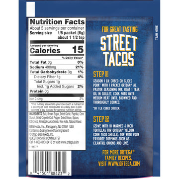 Ortega Street Taco Seasoning Mix, Al Pastor, 1 Ounce, Model 1188423
