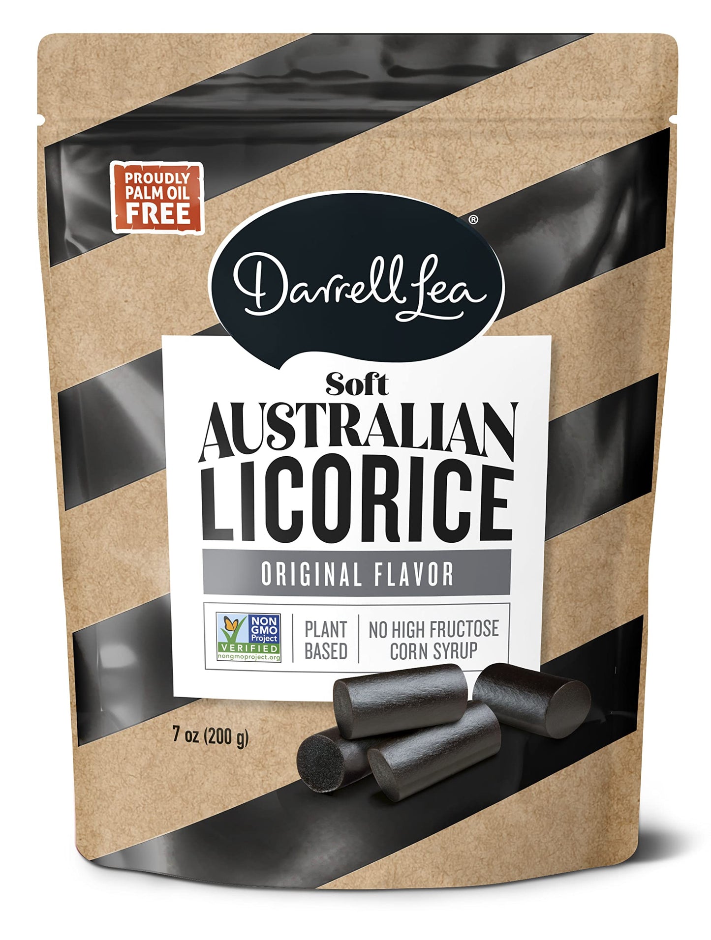 Darrell Lea Soft Australian Licorice, Original Black Flavor, 7 Ounce Bag (Pack Of 1) | Non-Gmo, No Palm Oil, Plant Based, No Hig