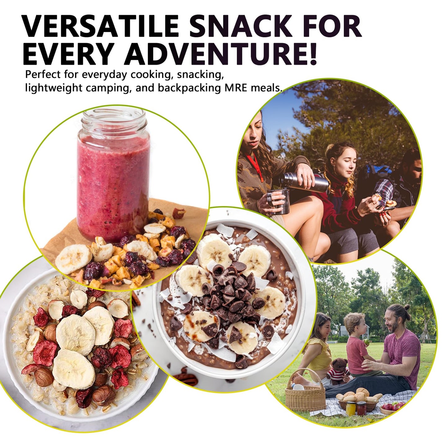 Freeze Dried Bananas, 6Oz/170G Freeze Dried Fruit, Drie-D Banana Chips Natural, No Add Sugar, Fruit Snacks For Traveling, Hiking, Cycling, Camping