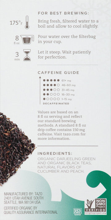 Tazo Peachy Green Tea Organic- 20 Bag