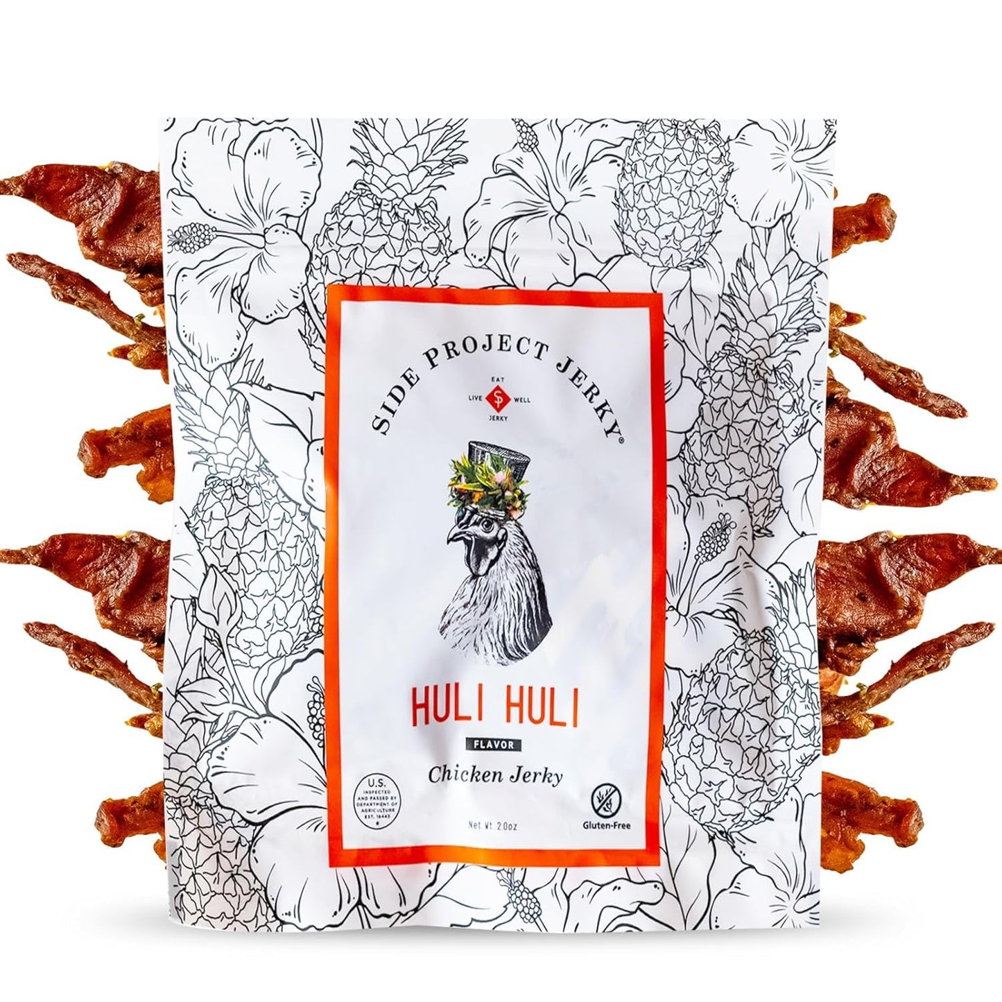 Side Project Jerky Variety Pack - Huli Huli Chicken Mongolian Pho Jerky - Hawaiian-Inspired Sweet & Savory Snack - High Protein Gluten Free No Added Sugar - Chef Crafted & Small Batch - 3 Pack