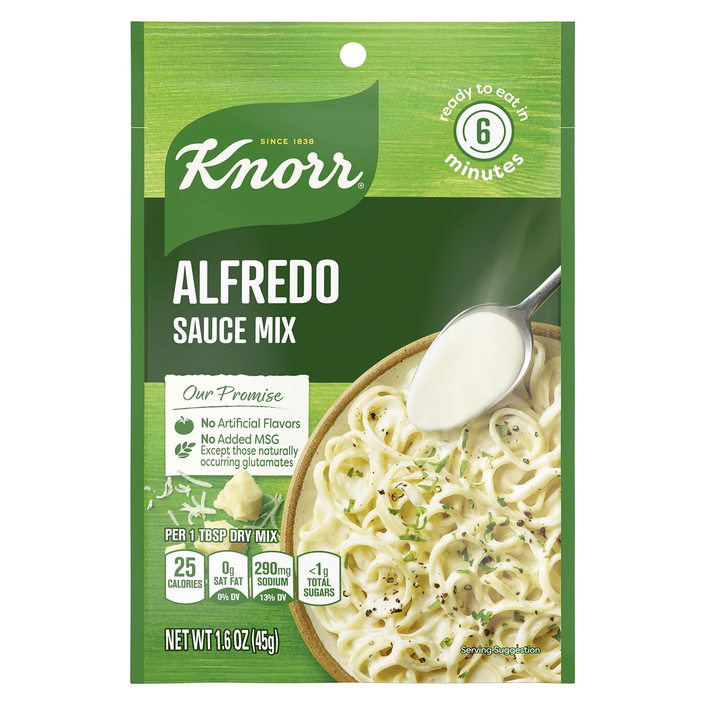 Knorr Sauce Mix Creamy Pasta Sauce For Simple Meals and Sides Alfredo Sauce No Artificial Flavors, No Added MSG 1.6 oz, Pack of