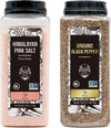 Soeos Himalayan Pink Salt Fine 39 oz + Ground Black Peppercorns 18 oz,Salt and Pepper for Grinder Refill