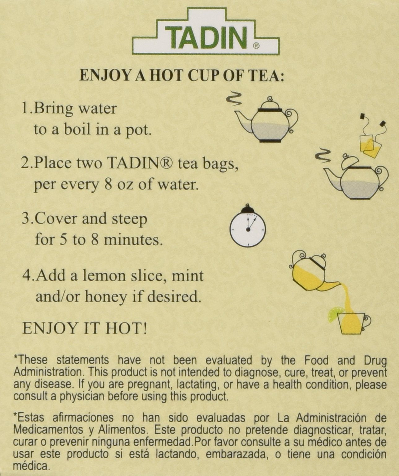 Tadin Tea Chamomile With Anise 24 Bags - Te De Manzanilla Con Anis