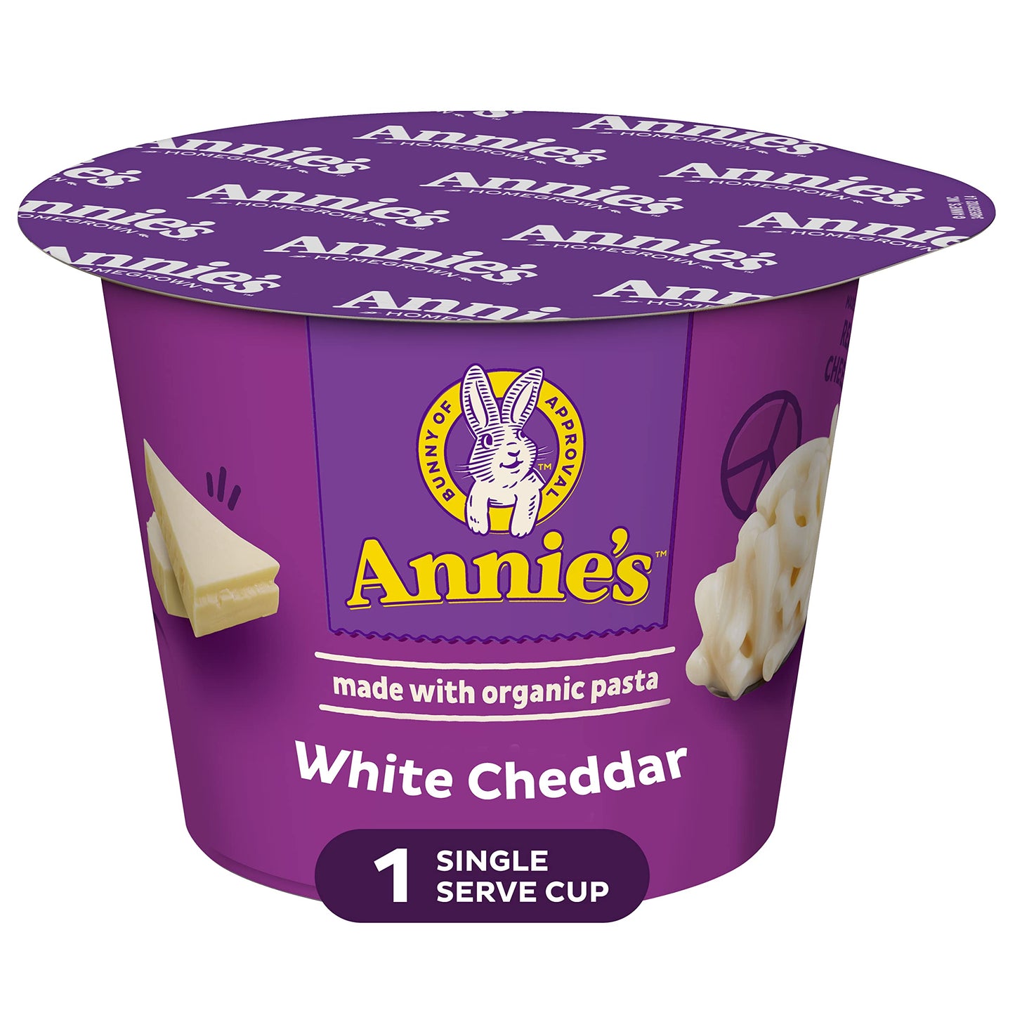 AnnieAs White cheddar Microwave Mac & cheese with Organic Pasta Single Serve Macaroni & cheese cup 2.01 OZ