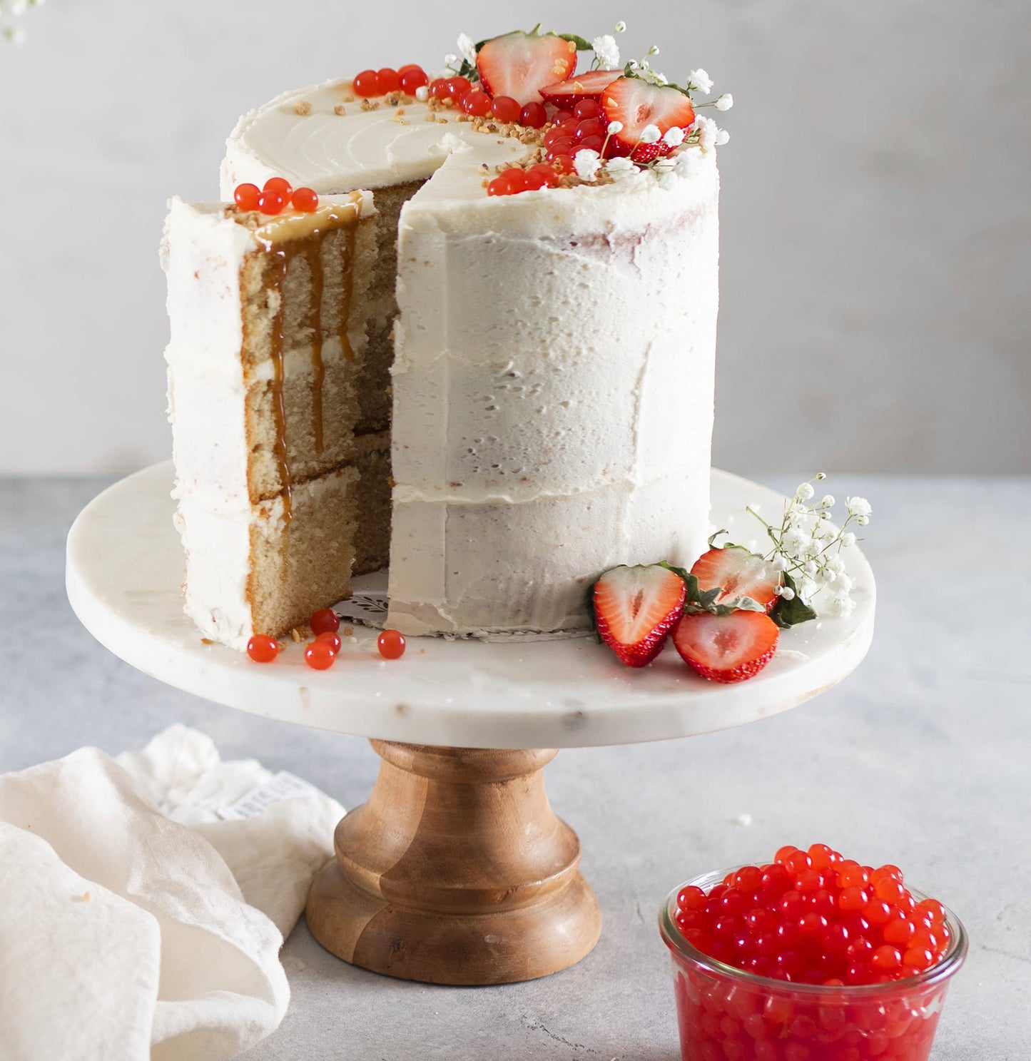 Strawberry Boba Pearls, Strawberry Popping Boba Bursting Boba, Strawberry Bubble Tapioca Pearls For Bubble Tea 1 Pound (Strawber