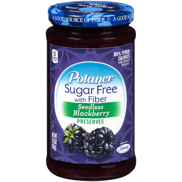 Polaner Sugar Free With Fiber, Seedless Blackberry Preserves, 13.5 Ounce