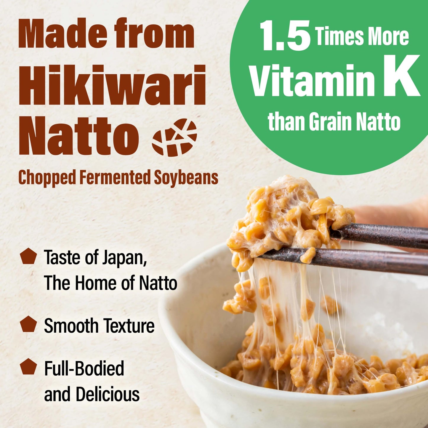 YAMASAN KYOTO UJI Japanese Natto Powder, Freeze-Dried, Vegan, Non-GMO, Low Sodium, 50g (1.76oz), 33 Servings