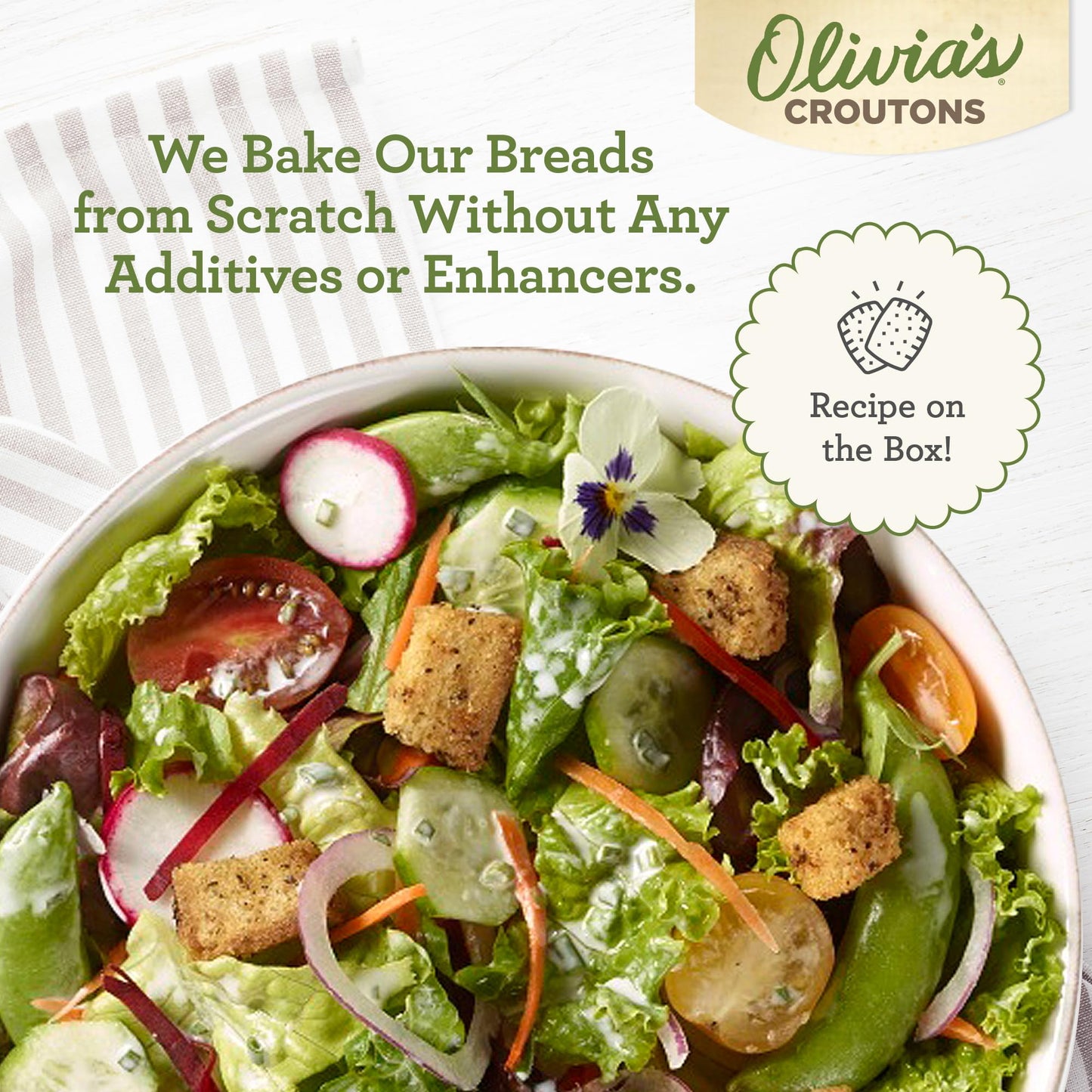 Olivias Gluten Free Croutons For Salad - Crunchy Garlic Soup Crouton - Made From Seasoned Ancient Grain Gluten-Free Artisan Brea