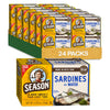 Season Sardines in Water - Wild Caught Fish, 22g of Protein, Keto Snacks, More Omega 3s Than Tuna, High in Calcium, Canned Sard