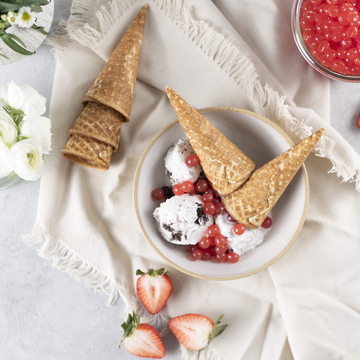 Brexonic Popping Boba Pearls Bursting Tea Balls Drink & Dessert Topping Strawberry Mango Blueberry Passion Fruit Flavored Bubble