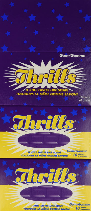 Thrills Chewing Gum, 10 Count - 20 Pack {Imported From Canada}