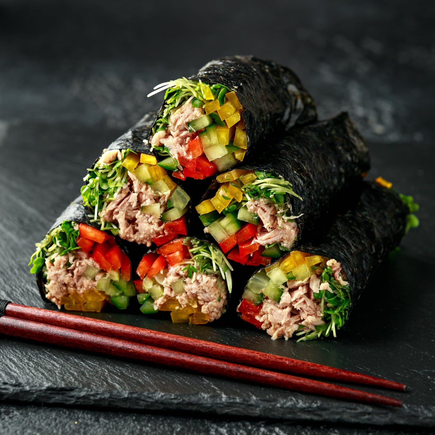 Blue Dragon Sushi Nori - 100% Roasted Seaweed, Gluten Free, Vegan, 10 Sheets, 5 Pack
