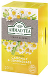 Ahmad Tea Herbal Tea, Camomile & Lemongrass Teabags, 20 Ct (Pack Of 1) - Decaffeinated & Sugar-Free