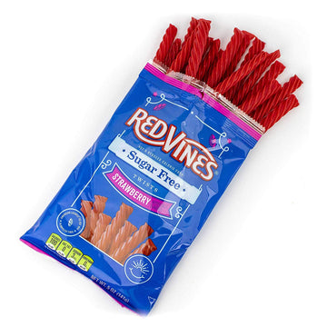 Red Vines Sugar Free Licorice, Strawberry Flavor, Soft & Chewy Candy Twists, 5Oz Bags (12 Pack)