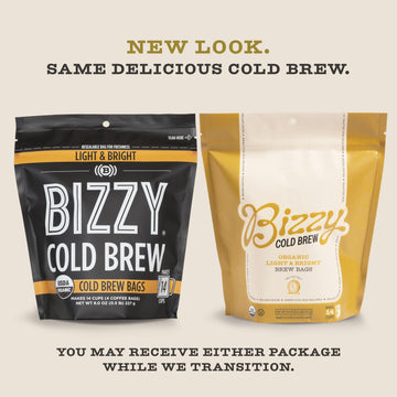 Bizzy Organic Cold Brew Coffee | Light & Bright Blend | Coarse Ground Coffee | Light Roast | Micro Sifted | Specialty Grade | 10