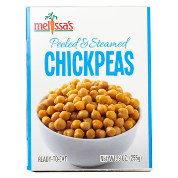 Melissa's Steamed Chickpeas, Garbanzo Beans, Pre-Cooked, Ready to Eat (3 packages)