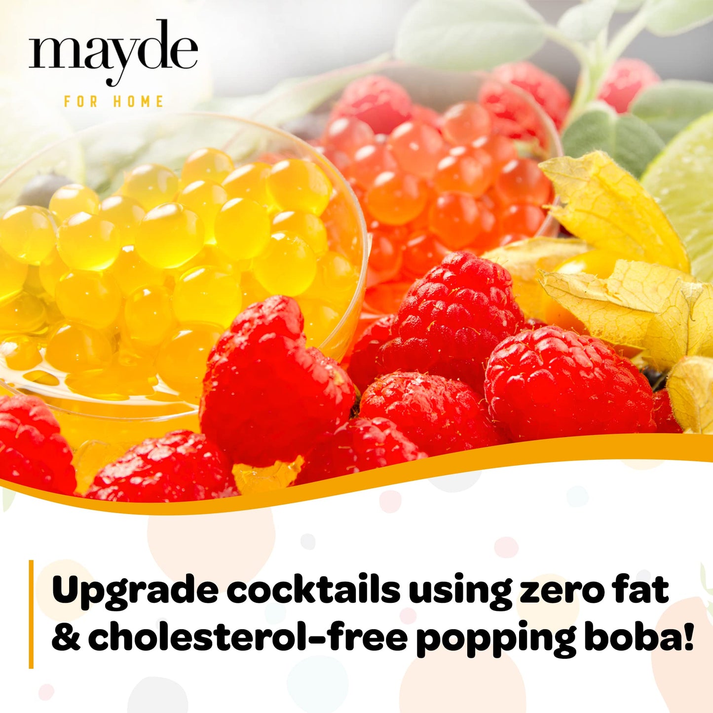 Mayde Popping Boba Pearls Party Kit - 3 Flavors, 490 Grams (1 Pound, Pack of 3)