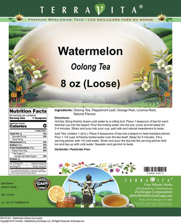 Watermelon Oolong Tea (Loose) (8 Oz, Zin: 531441)