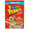 Post Fruity PEBBLES, Fruity Kids Cereal, Gluten Free Rice Cereal for Kids, 27.5 OZ Mega Size Box