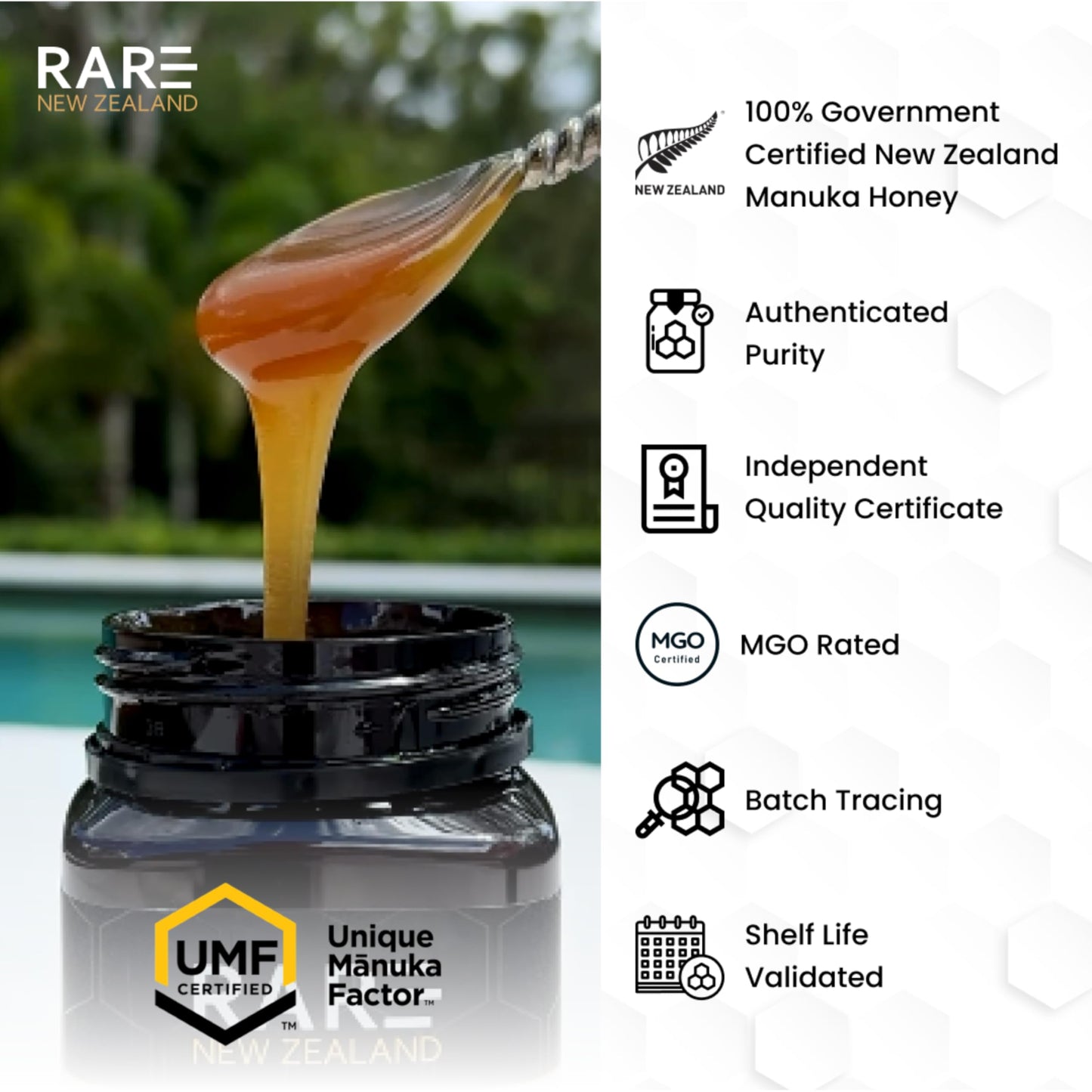 Rare New Zealand Manuka Honey UMF 20+ MGO 830+ Premium Monofloral 8.8oz (250G)