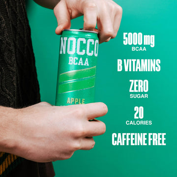 NOCCO BCAA Drink - Sugar Free, Low Calorie, with BCAAs, 12 Fl Oz Cans (Pack of 12)
