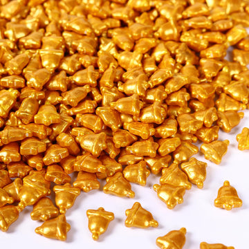 Cobakey Bells Sprinkles For Cake Decorating, Gold Bells Sprinkles Perfect For Cupcake Toppers Wedding Party Valentines Halloween
