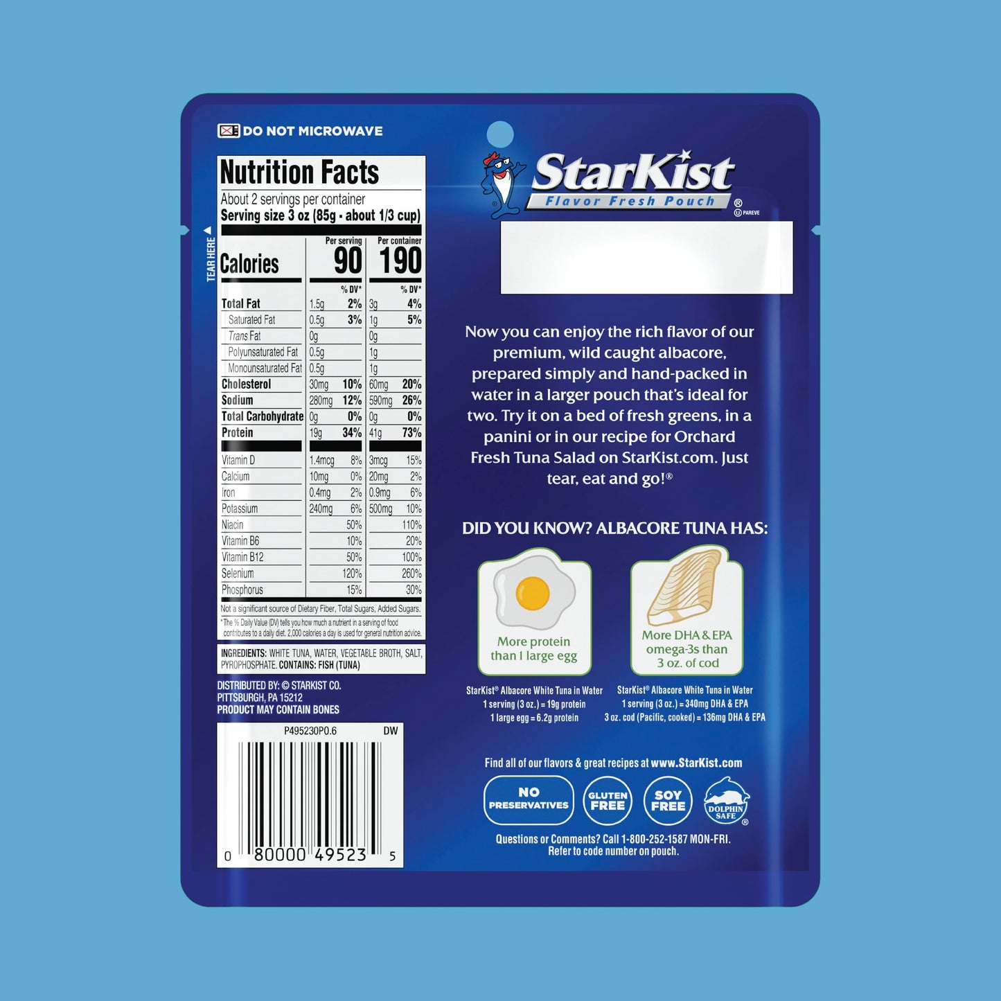 Starkist Albacore White Tuna In Water Pouch 6.4 Oz (Pack Of 12)