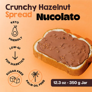 NUCOLATO | Crunchy Hazelnut Spread | 11.6 oz - 330 g | Keto Friendly - No Sugar Added | Best Low Carb Dessert - Food Snacks | Pe