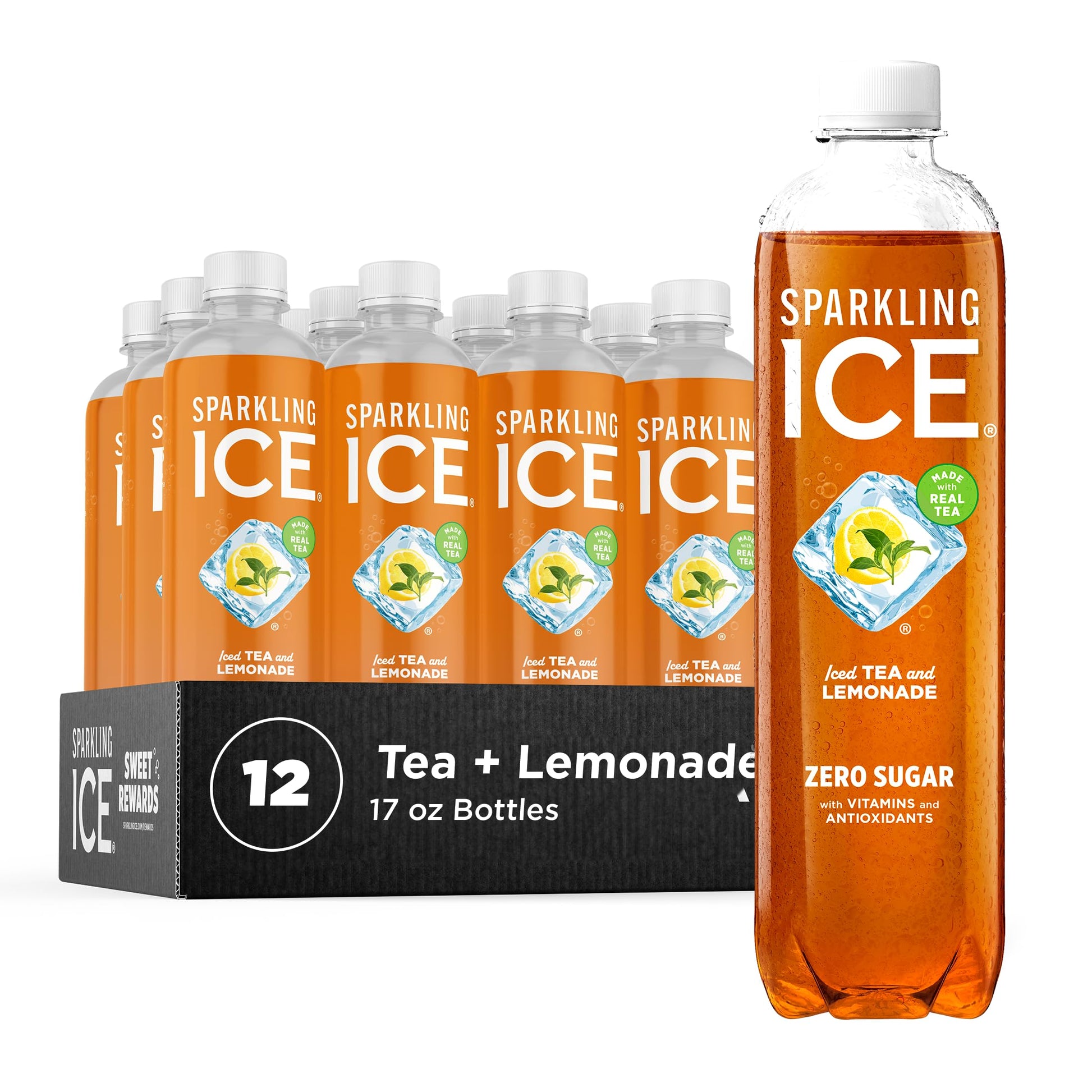 Sparkling Ice Tea + Lemonade Sparkling Water, Zero Sugar Flavored Water, With Vitamins And Antioxidants, Low Calorie Beverage, 1