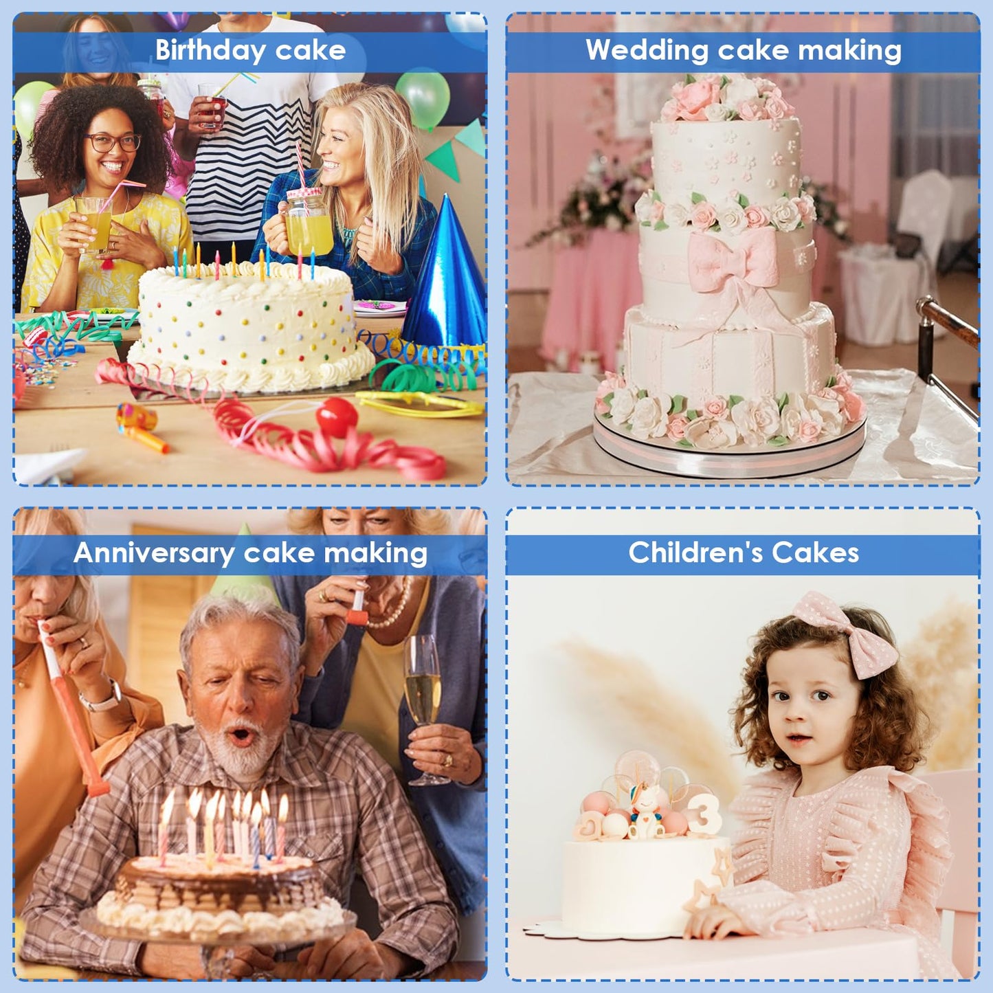 Grevosea Cake Dowel, Cake Dowels For Tiered Cakes Plastic Cake Support Rods, White Cake Stand Sticks With 3Pcs Cake Boards - For