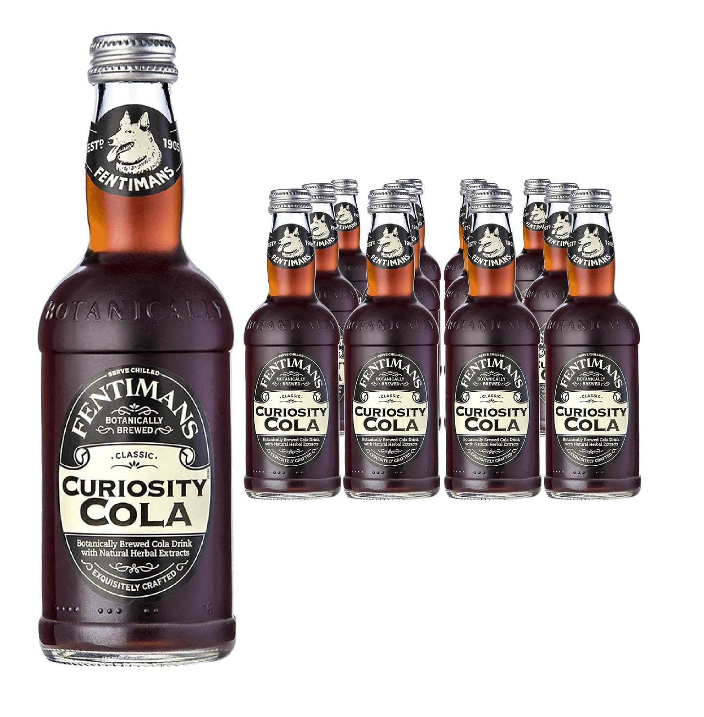 Fentimans Sparkling Curiosity Cola - Healthy Soda, All Natural Soda, Craft Soda With No Artificial Flavors, Preservatives, Or Sweeteners, Botanically Brewed - Curiosity Cola, 275 Ml (Pack Of 12)