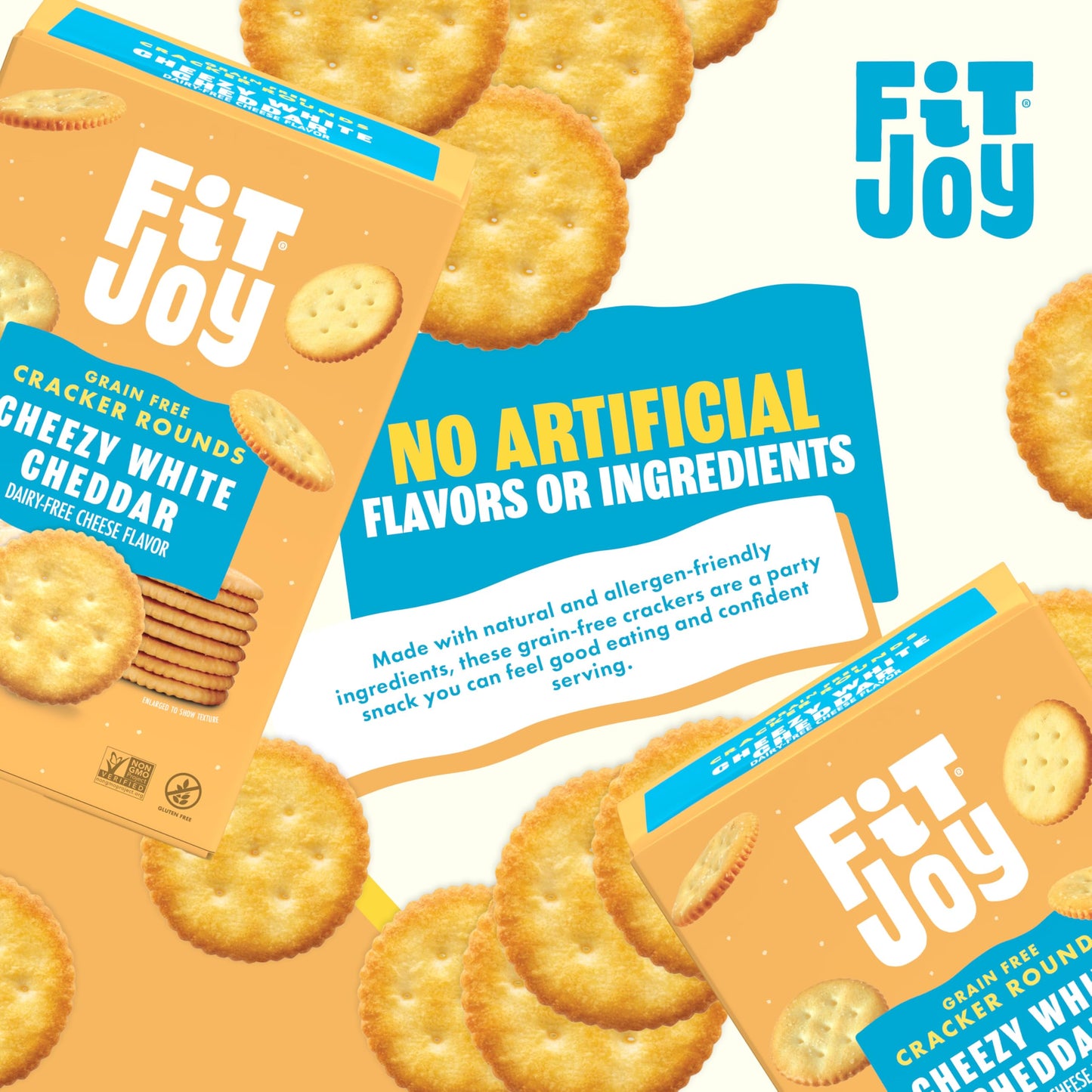 FitJoy Grain Free ers - Cheesy White Cheddar - Gluten Free, Vegan, Non-GMO - 8 Ounce (Pack of 3)