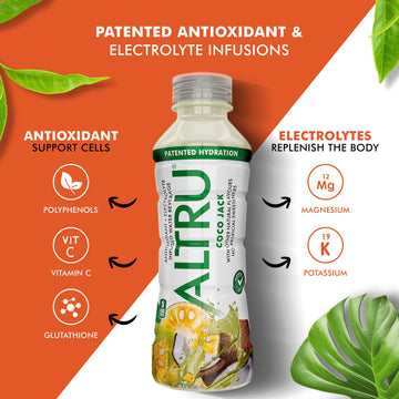 Altru Tropical Fruit Flavored Water With Patented Antioxidant & Electrolyte Blend With Glutathione, 12 Pack (16 Oz Bottles), Ket