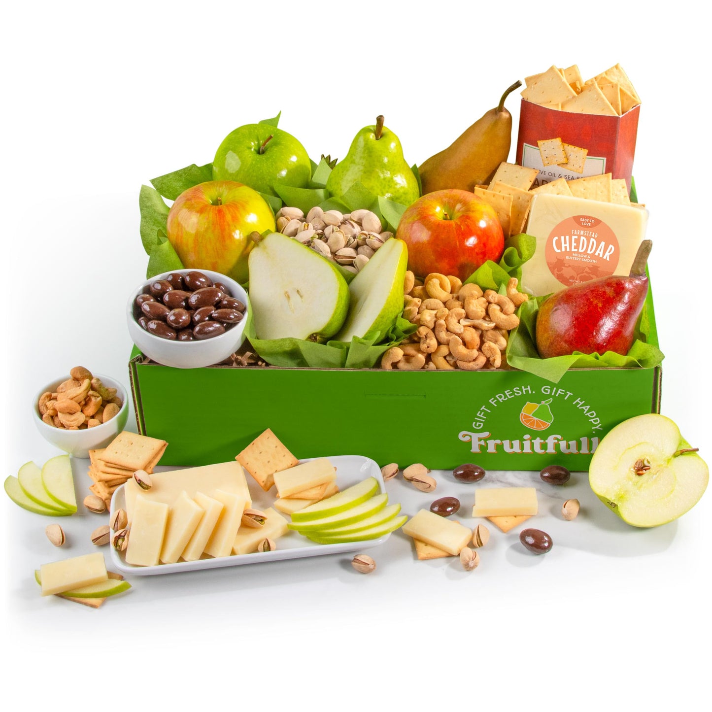 A Gift Inside Perfect Pairings Deluxe Fruit, Cheese And Gourmet Box