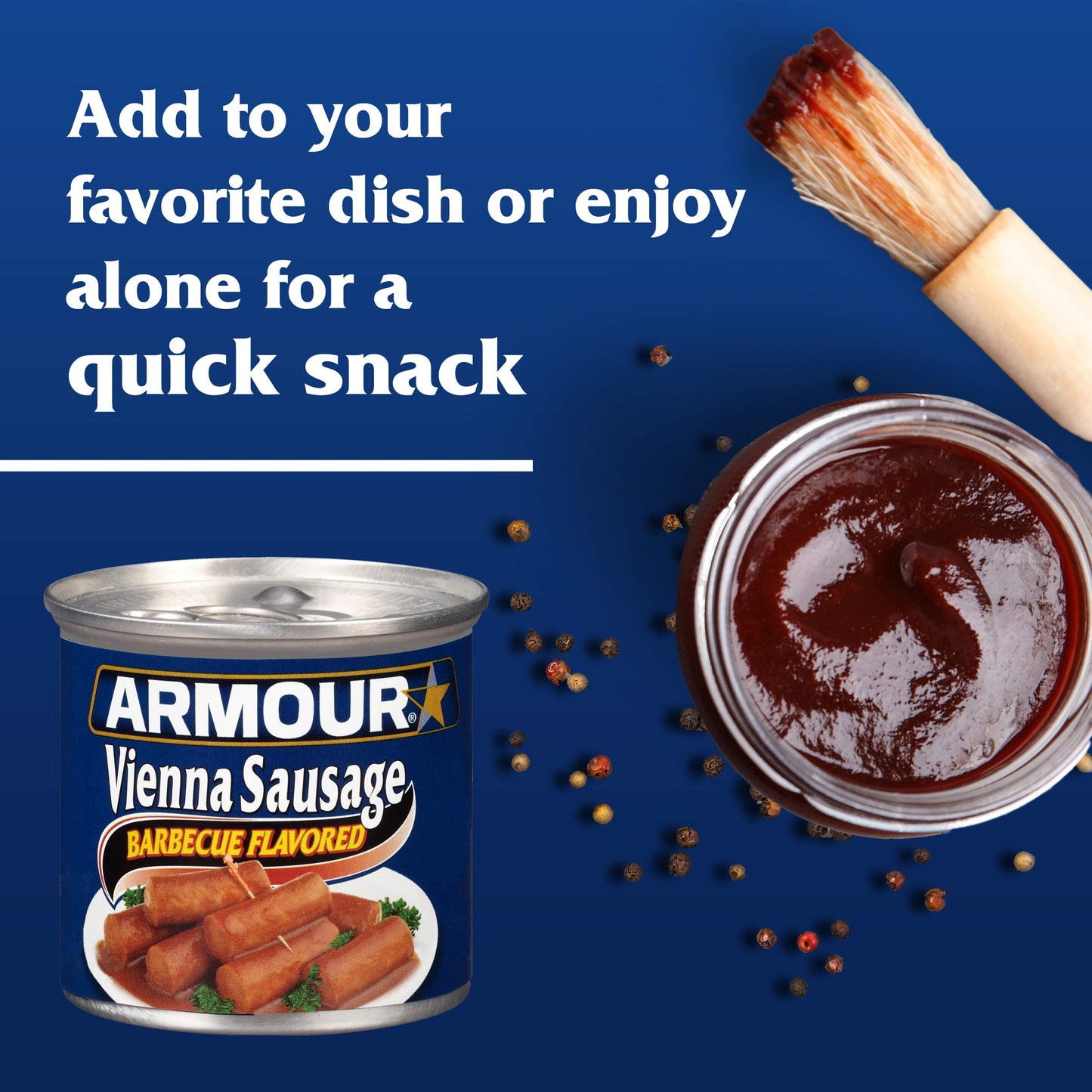 Armour Star Vienna Sausage, Barbecue Flavored, Canned Sausage, 4.6 Oz (Pack Of 6)