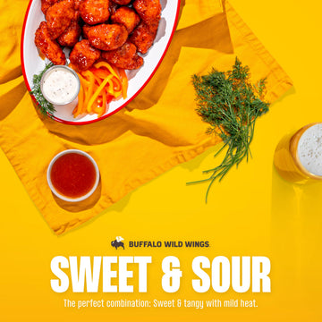 Buffalo Wild Wings Sweet and Sour Sauce, 12 fl. oz., Made with Tangy Vinegar, Perfect Dipping Sauce, Chicken Wing Glaze, Stir-Fr