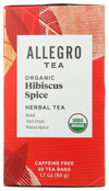 Allegro Tea, Organic Hibiscus Spice Tea Bags, 20 Ct