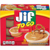 Jif To Go Creamy Peanut Butter, 8-1.5 Ounce Cups, Smooth And Creamy Texture, Snack Size Packs