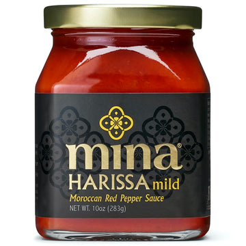 Mina Mild Harissa Sauce, Mild Sauce Crafted with Fresh Red Peppers Instantly Transforms Any Plate with the Lively Flavors of Mor