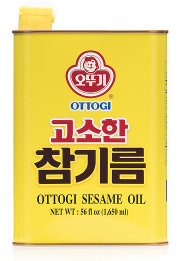 Ottogi 100% Pure Roasted Sesame Oil, Traditional Korean Style, 1650ml (56 fl oz) - Premium Quality Cooking Oil